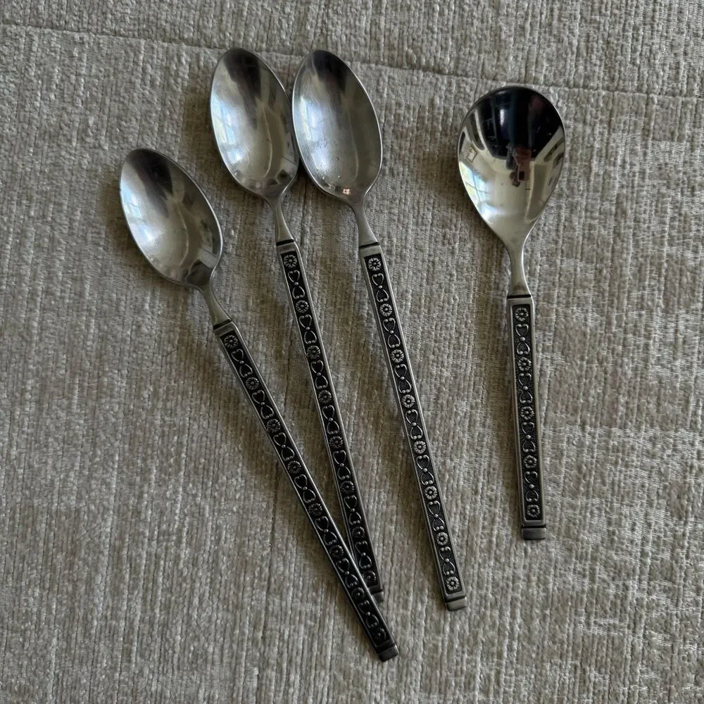 Gorham Stainless Vintage Hacienda Pattern Long Teaspoons Set of 4
